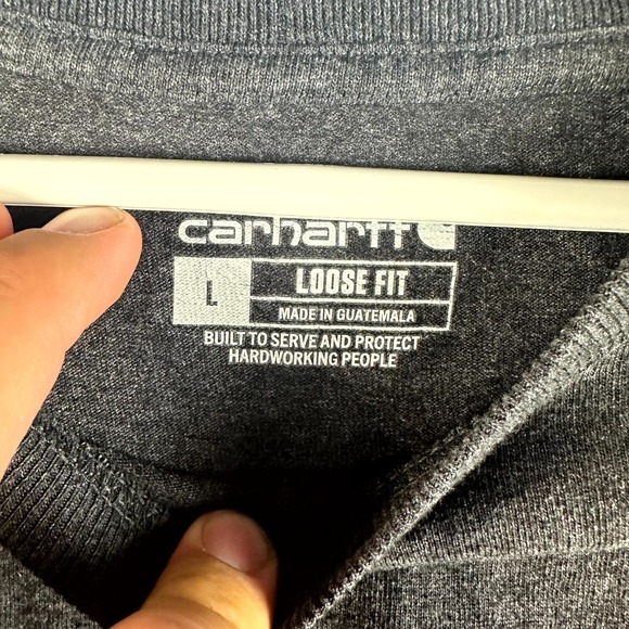 Carhartt Long Sleeve T-Shirt Men's Size Large Gray Loose Fit Activewear - Picture 4 of 8